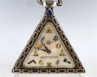 Masonic Sterling Pyramid Pocket Watch - Lot 66