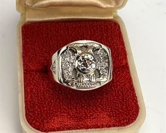 Vintage 14k White Gold 75ctw Old Cut Diamond Ring - Lot 60