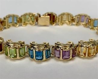 14k Yellow Gold Bracelet with 45 Mounted Stones - Lot 93