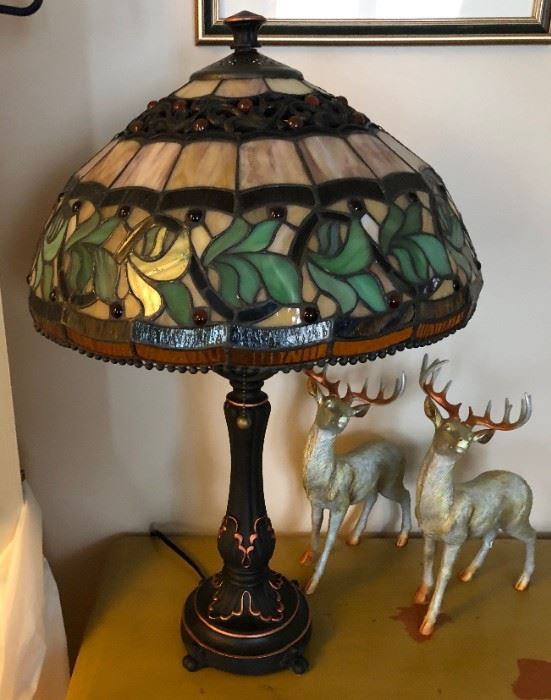 Reproduction Tiffany Lamp and Reindeer