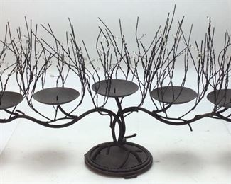 BLACK METAL CANDLE HOLDER STAND