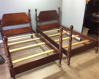 VINTAGE TWIN BEDS, RAILS, SLATS