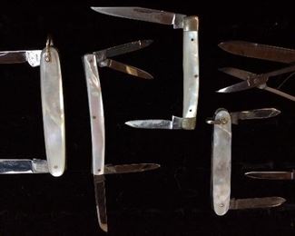 5 MOTHER OF PEARL HANDLE KNIVES