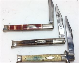 3 1992 WINCHESTER TRADEMARK POCKETKNIVES