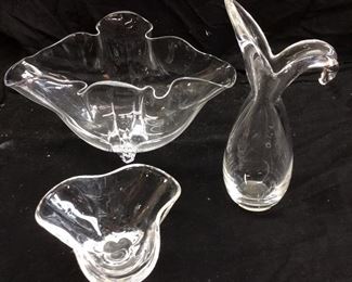 3 VTG. STEUBEN ART GLASS BOWLS &