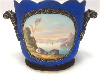 VTG. MILK GLASS MARKED LA & C HAND PAINTED