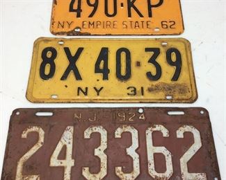 (3) VTG. NY & NJ LICENSE TAGS, 1924, 193