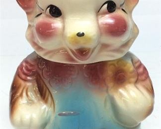 VTG. PORCELAIN BEAR COOKIE JAR