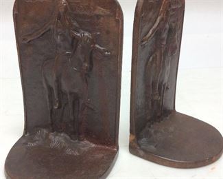 ANTIQUE CAST IRON INDIAN BOOKENED