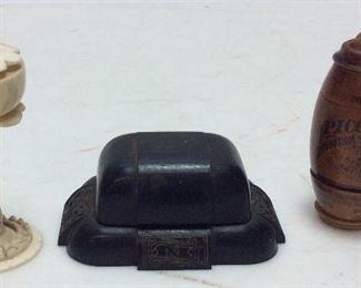 VINTAGE RING BOX, SEWING BOX, SALT