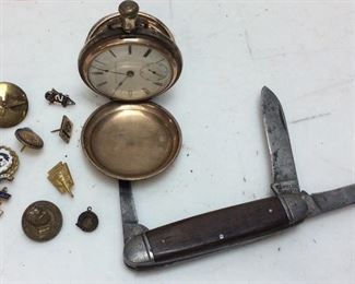 ELGIN POCKET WATCH, CAMILLUS KNIFE,