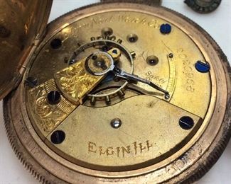 ELGIN POCKET WATCH, CAMILLUS KNIFE,