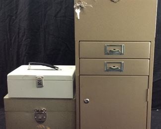 3 LOCKING FILE CABINETS