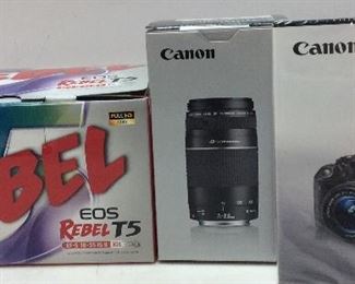 NEW CANON REBEL DIGITAL CAMERA T5 & EF 75/300 LENS
