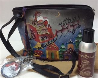 ANUSCHKA HAND PAINTED LEATHER PURSE