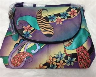 ANUSCHKA HAND PAINTED LEATHER PURSE