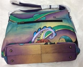 ANUSCHKA HAND PAINTED LEATHER PURSE