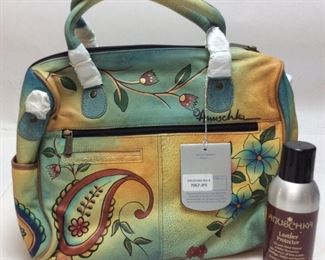 ANUSCHKA HAND PAINTED LEATHER PURSE