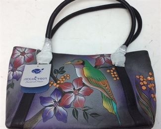 ANUSCHKA HAND PAINTED LEATHER PURSE