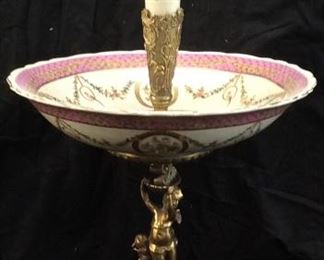 BRASS BOWL AND EPERGNE