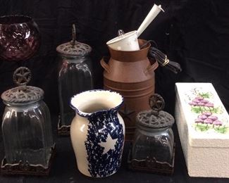 ASSORTED VASE, DECORATIVE BOX, GLASS