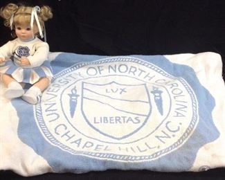 CAROLINA TAR HEELS BLANKET AND DOLL