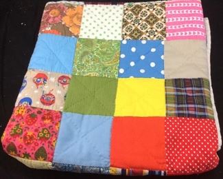 PATCHWORK QUILT, 82x54IN