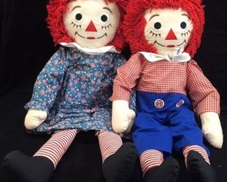 2 RAGGEDY ANNE DOLLS