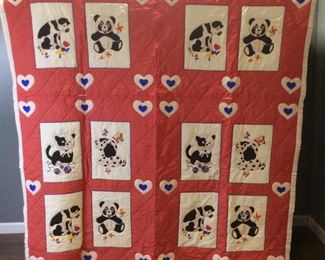 VINTAGE QUILT, 70x90IN