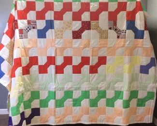 PATCHWORK QUILT, 78x102IN