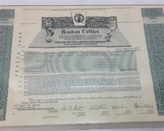 1987 BOSTON CELTICS LTD. PARTNERSHIP CERTIFIACTE