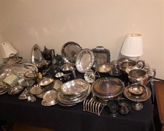 Whole table of silver items I haven’t got to yet 