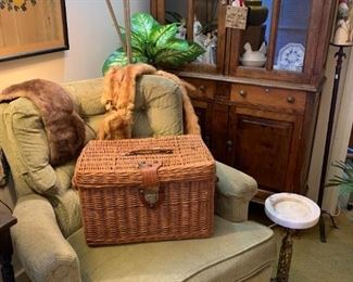 lovely swivel rocker, Jelly cabinet, marble top brass ashtrays, fox, Asian art, just some cool stuff!