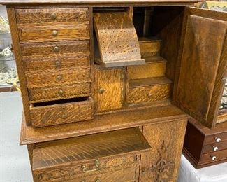 Antique Oak Dentist Cabinet