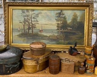 Selection of Scandinavian Tina Boxes, Brides Baskets