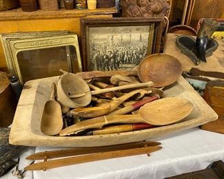 Selection of Large Scandinavian Wood Utensils/Scoops