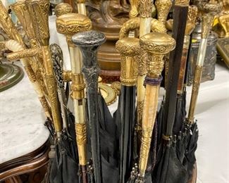 Selection of Rolled Gold Canes and Parasols (Only about 1/4 shown here)