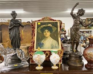 Victorian Photo Album, Newel Post Statues 