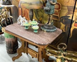 Antique Marble Parlor Table