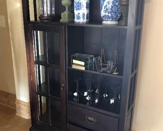 Black bookcase cabinet