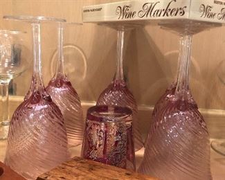 Cranberry wine glasses
