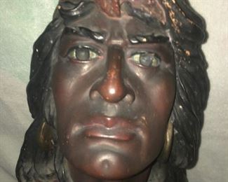 "HIAWATHA" Old Plaster or Chalkware --Impressive Bust