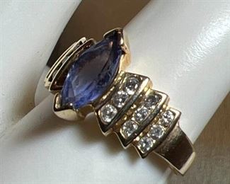 007 14k Diamonds  Amethyst Ring