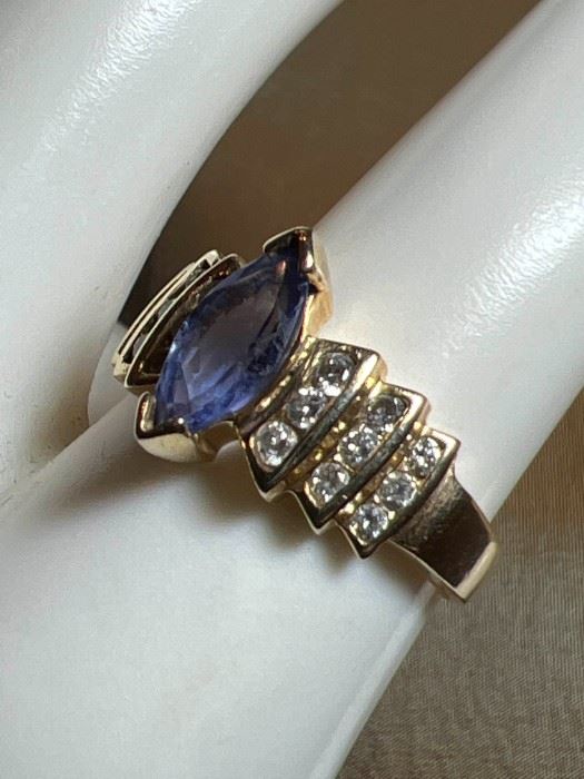 007 14k Diamonds  Amethyst Ring