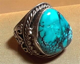 027 Turquoise  Sterling Ring