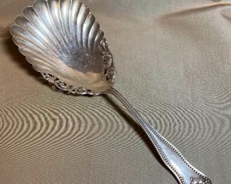 053 NG Wood  Son Sterling Serving Spoon