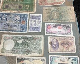 069 Vintage  Antique Foreign Banknotes
