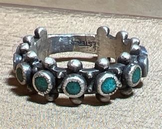 077 Sterling  Turquoise Ring