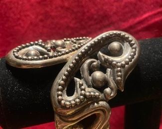 259 Taxco Sterling Spring Cuff Bracelet