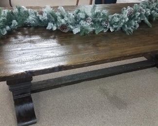RH Solid Pine Harvest Table w/ pedestal legs. 9' x 40" wide